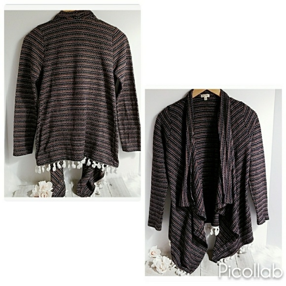 Lily White Open Front/Tassel Cardigan - Picture 2 of 4